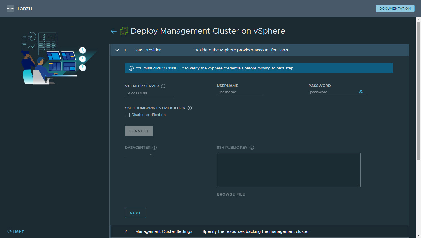 Click the Deploy button for VMware vSphere, Amazon EC2, or Microsoft Azure.