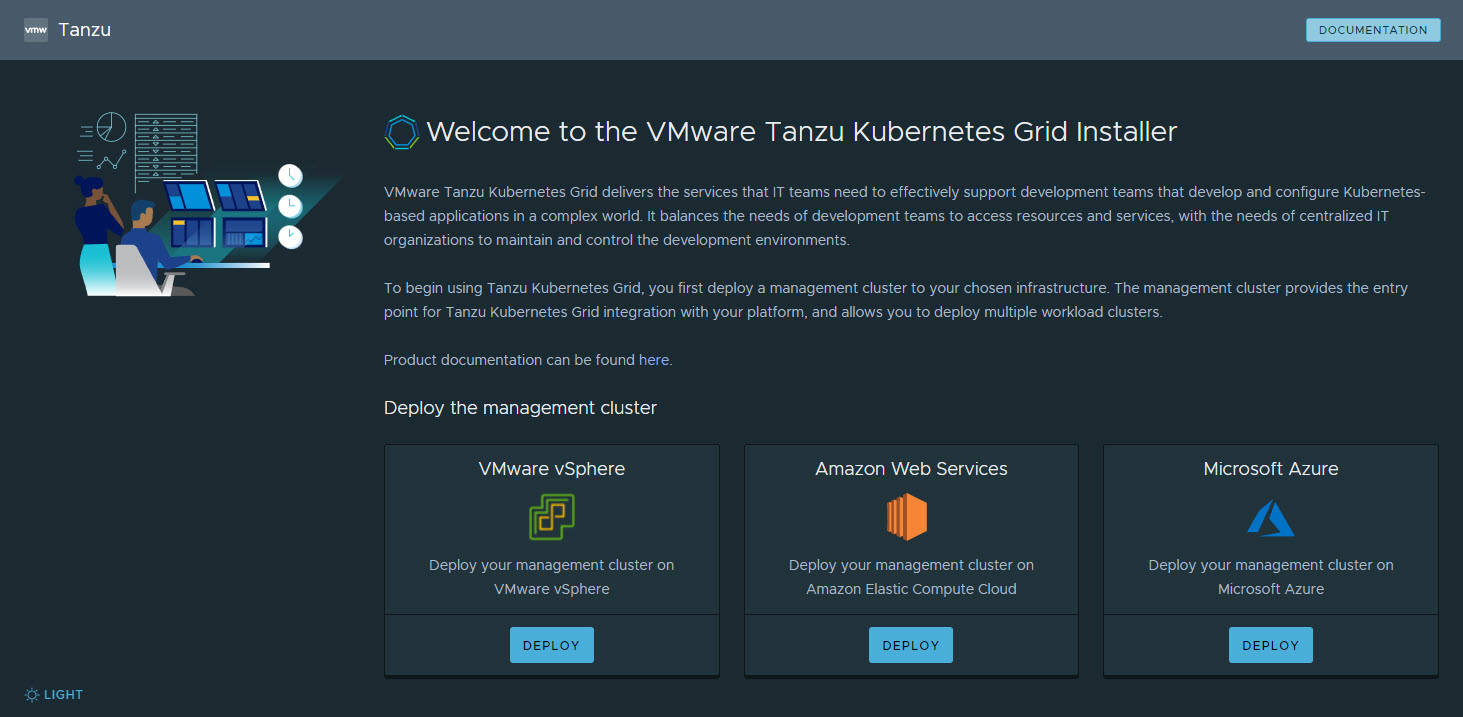 Click the Deploy button for VMware vSphere, Amazon EC2, or Microsoft Azure.